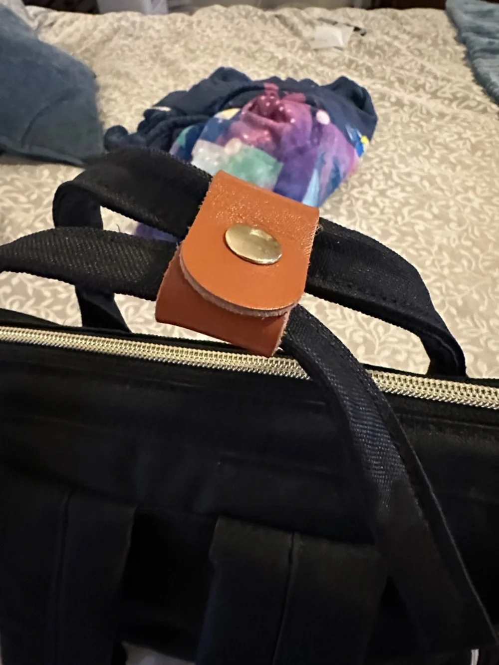 sowaovut Black backpack with Tan Trim Label